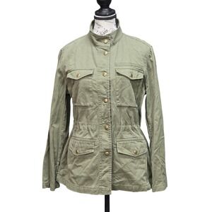 GAP Olive‎ Green Utility Jacket Drawstring Waist Womens Medium Army Military
